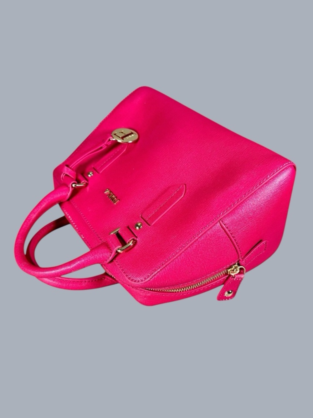 Furla Elena Saffiano Leather Satchel Bag in Fuschsia - Picture 6 of 14